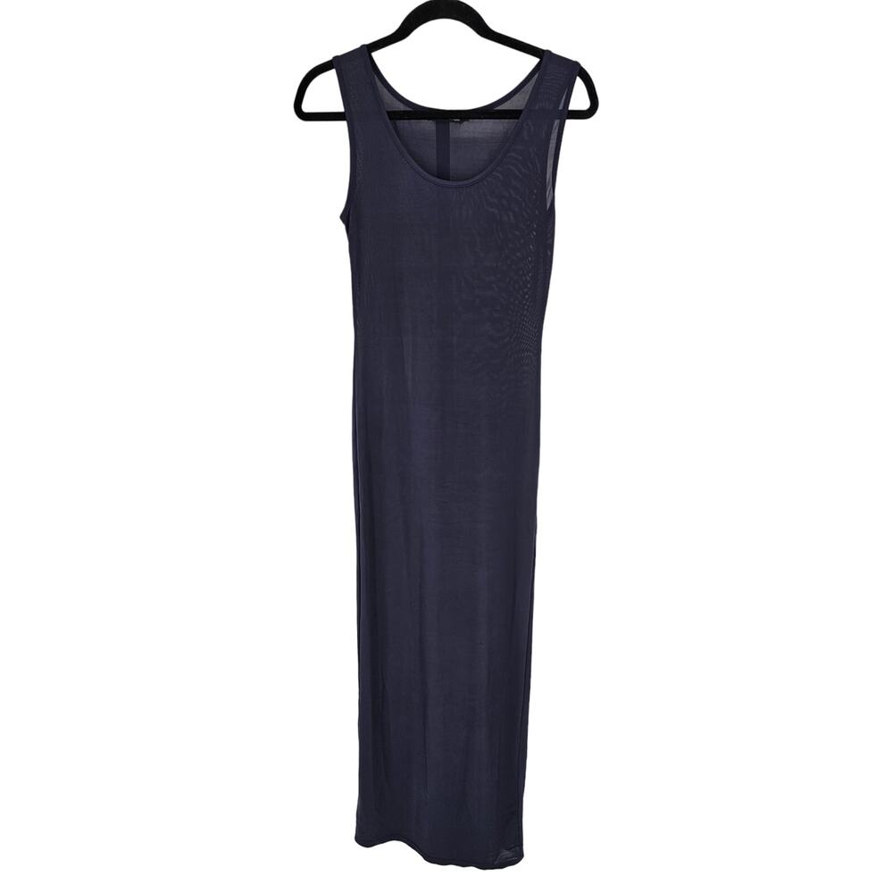 Fashion Mia Women's Sleeveless Navy Round Neck Floor Length Dress Size S